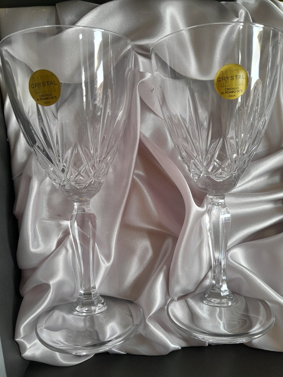 DEBENHAMS 24 ITALIAN LEAD CRYSTAL WHITE WINE GLASSES X4 BOXED eBay
