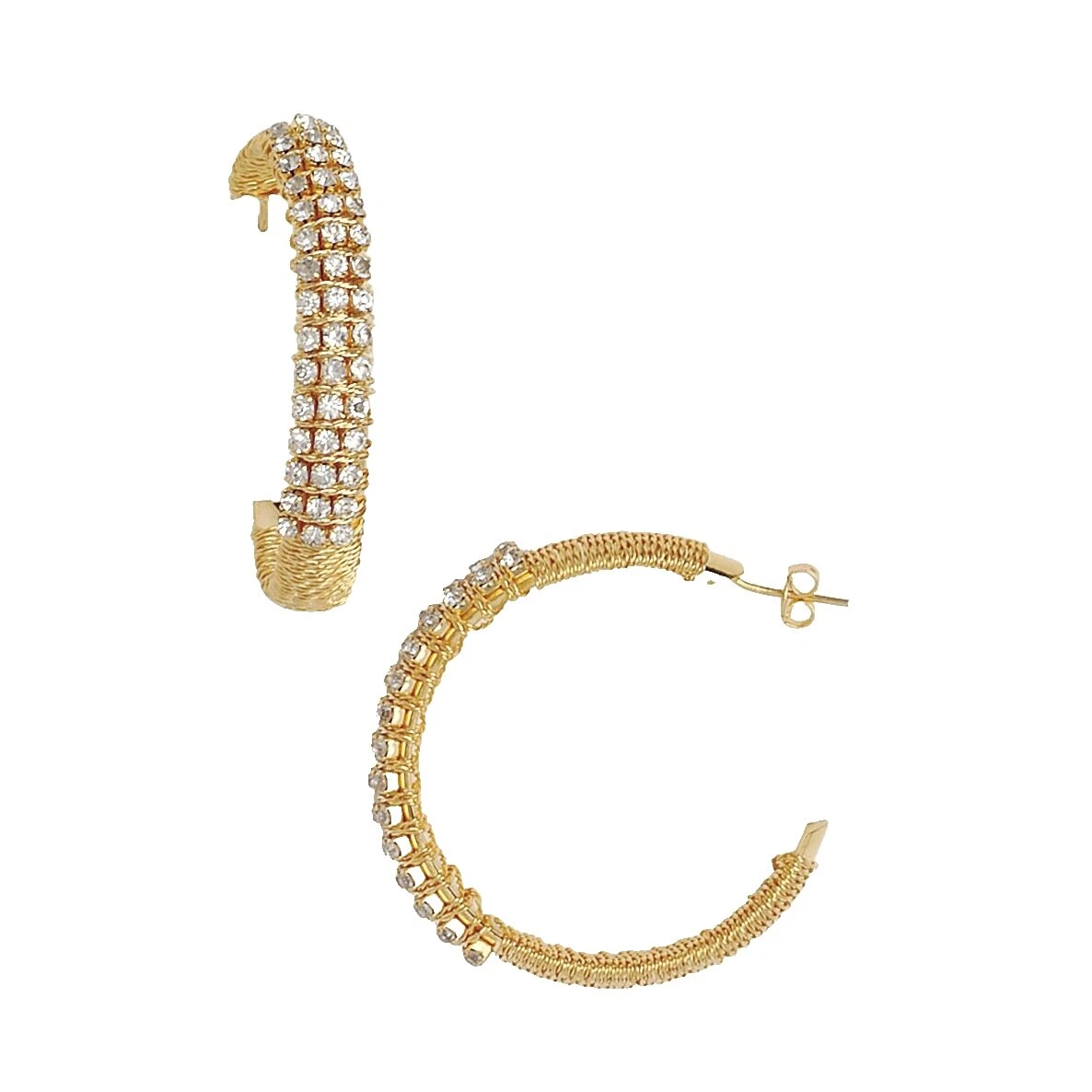 Circonita Cúbica Pendientes de Moda enchapado oro amarillo aro