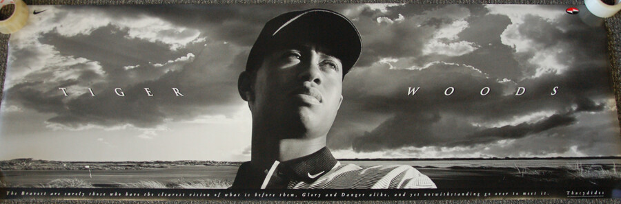 Tiger Woods THE BRAVEST (1998) GIANT WALL-SIZED NIKE 23x72 POSTER