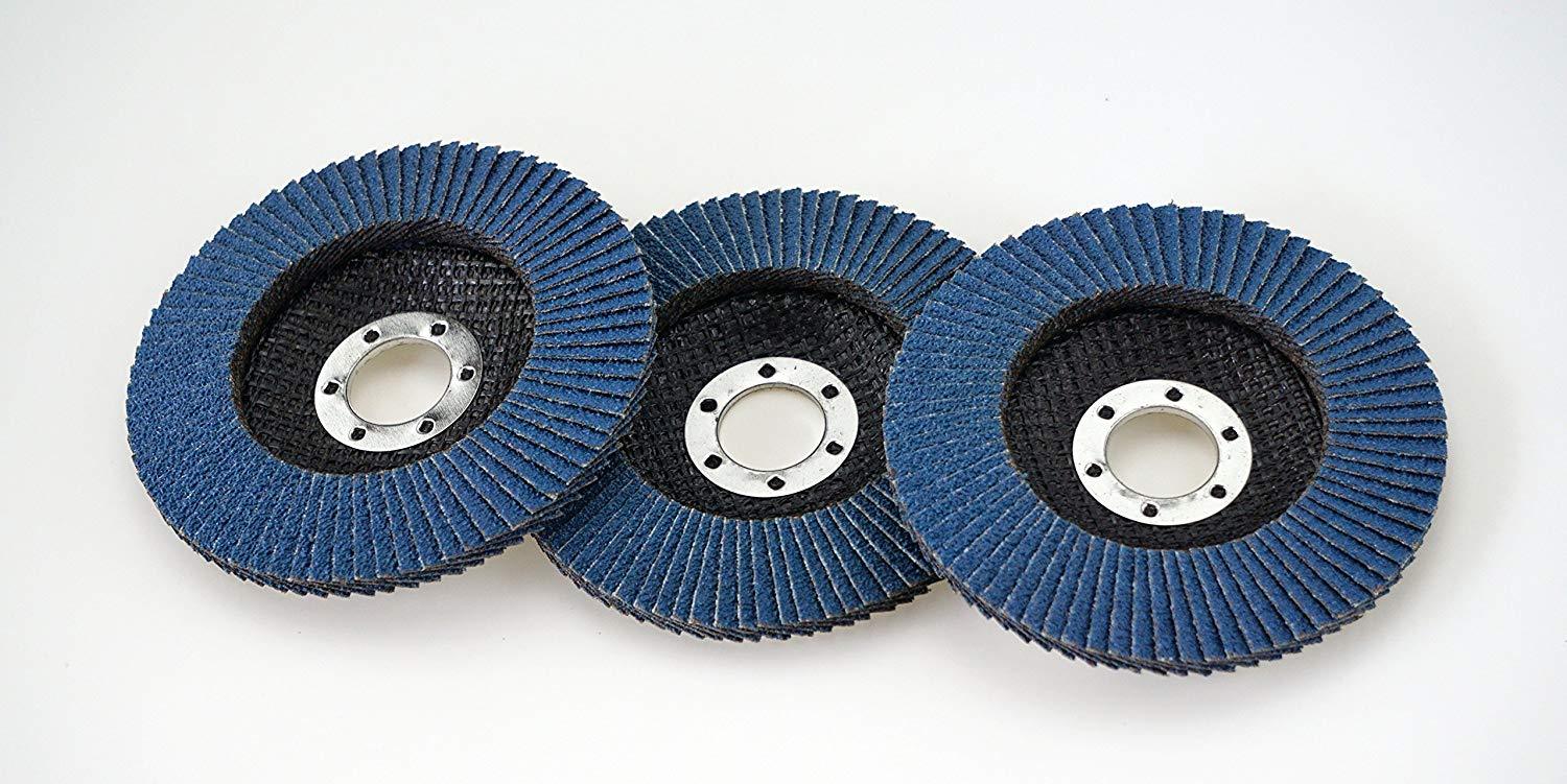 10x SBS Fächerschleifscheiben 125 Mm, Korn 120, INOX Blau – Für Edelstahl, Winkelschleifer