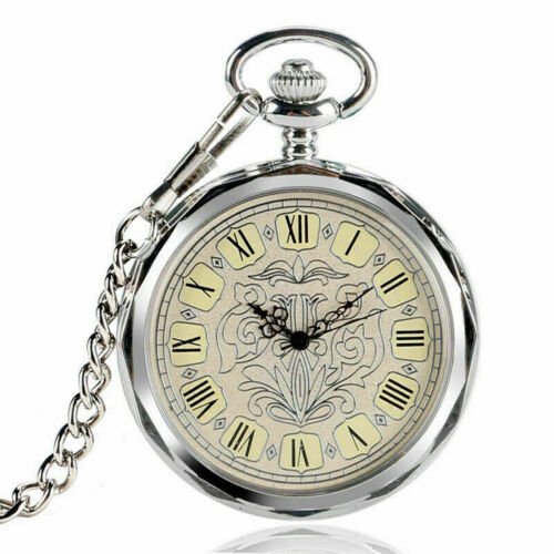 Steampunk Mens Hand Winding Automatic Mechanical Pocket Watch Pendant Chain Gift - Picture 13 of 24