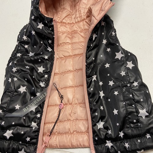 Urban Republic Quilted Reversible Vest 18 Mo Girls Black Rose Pink Zip Up Hood - Bild 7 von 7