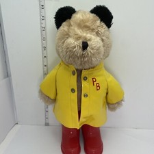 Paddington Bear Yellow Rain Coat Red Boots by Eden Toys Vintage 1981