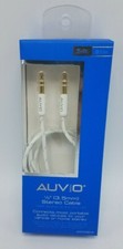 AUVIO 1/8" 3.5 Aux Auxiliary Cord Stereo cable Smart Phone Braided line White