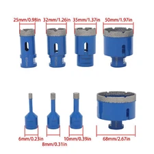 8Pcs Diamond Drill Bit Beveling Porcelain Tile Marble Grinder Hole Saw Blue