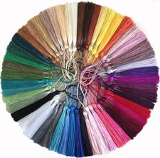 100 Pcs 5 Inch Silky Handmade Bookmark Tassels with Loops for Jewelry Making