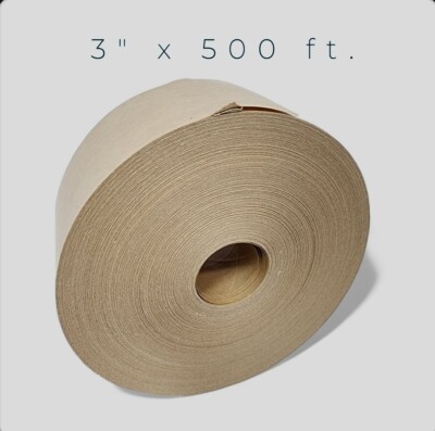3 Inch Tape Intertape 3  x 500  Reinforced Kraft Paper Tape | Water-Activated