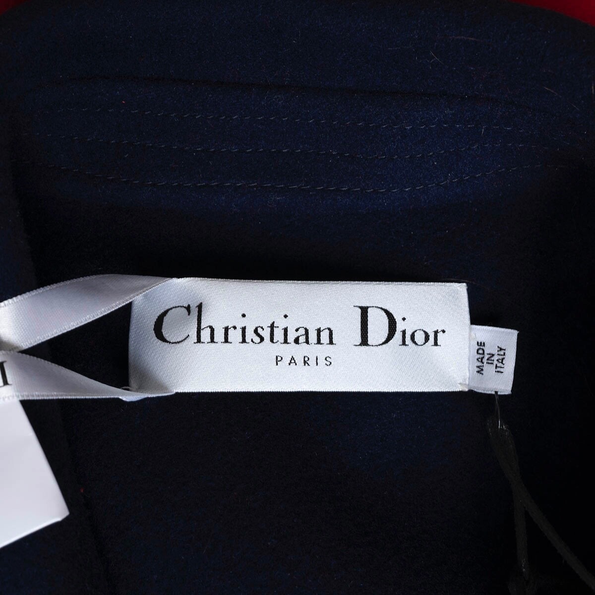 68393 auth CHRISTIAN DIOR navy blue red cashmere 2021