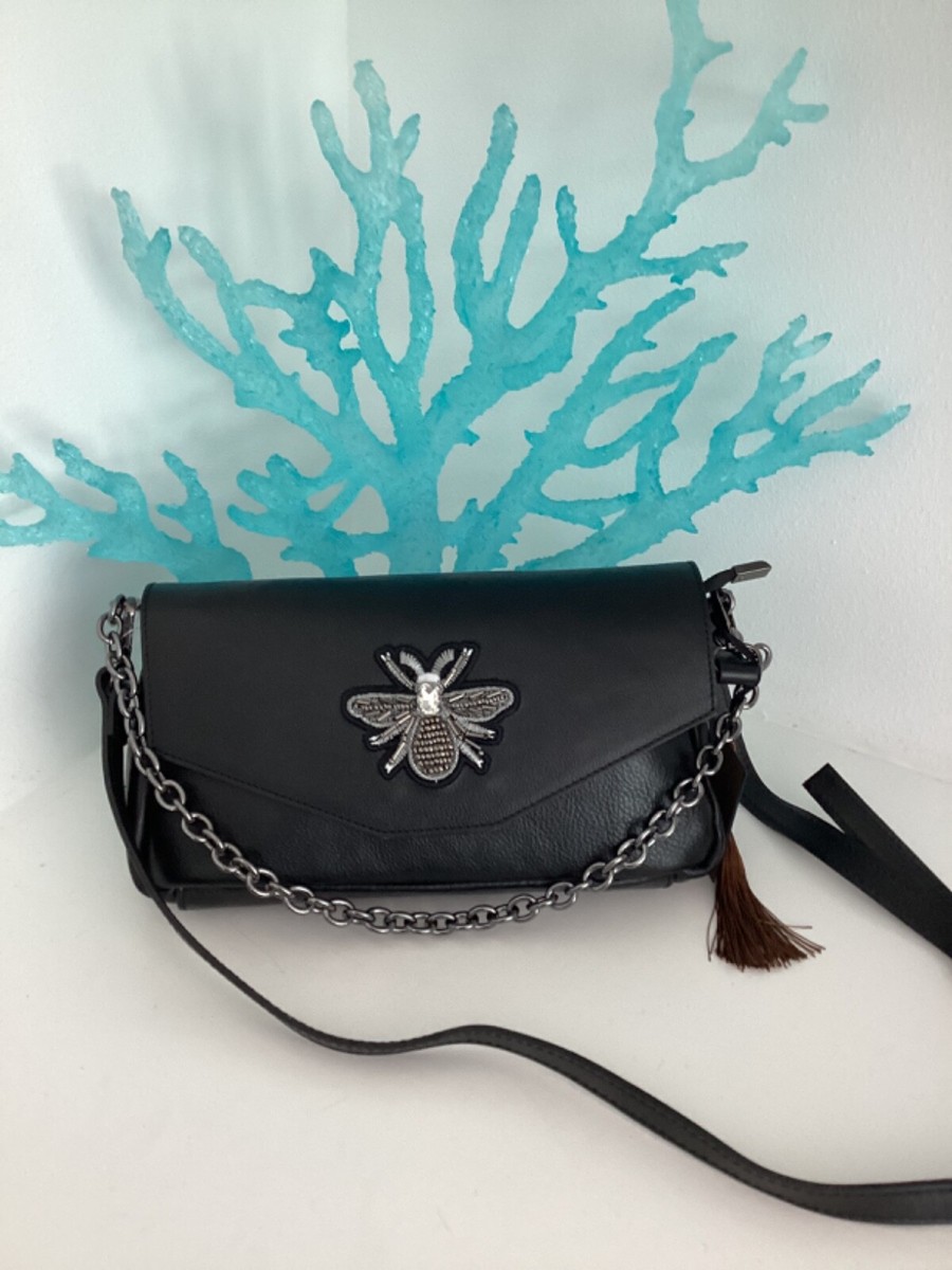 NWT House of Harlow 1960 Gen Leather Crossbody Handbag Black