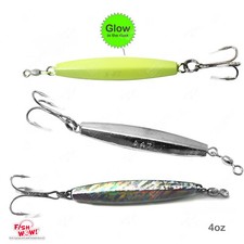 Fish WOW! 4oz Diamond Jig Glow Mylar Chrome Trolling from 1pc 5 10pcs 20pcs New