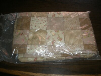 NEW Tan/Beige/Pink Multipattern Quilt (H)