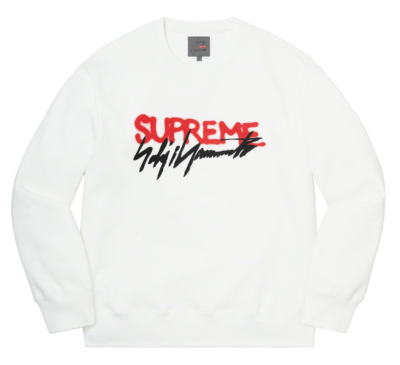 Supreme Yohji Yamamoto Crewneck Sweatshirt Size Large White FW20 