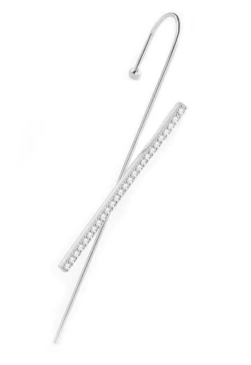 Diva Ear Wrap Crawler Hook Earring Women Fashion Silver Plated