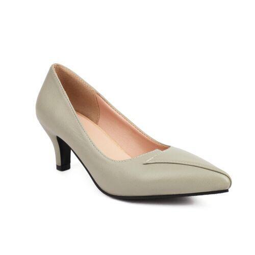 Zapatos para mujer 2024 tacón medio gatito formales clásicos zapatos de salón trabajo oficina dama informales - Imagen 8 de 11