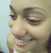 TINY TINY (Only 1mm) SMALLEST GEM 20g 316L Stainless Steel Nose "L" Stud.