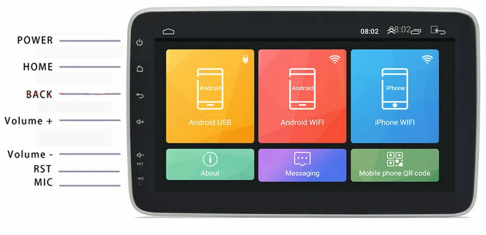 Double 2DIN Rotatable 10.1'' Android 10.1 Touch Screen Car Stereo Radio GPS Wifi - Image 3 of 4