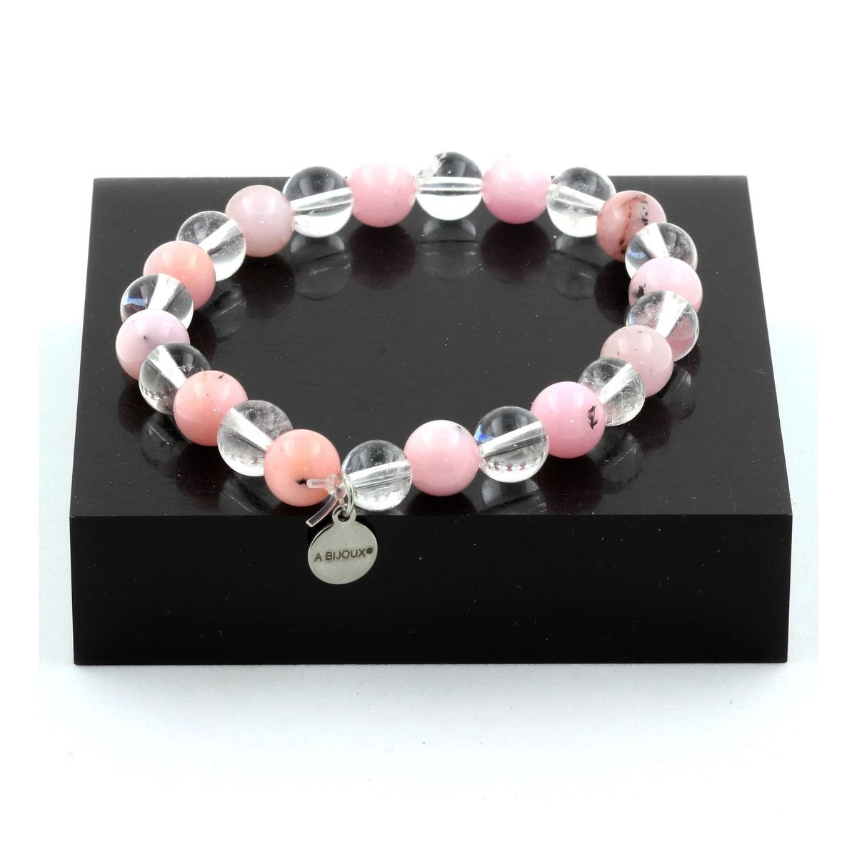 Bracciale Elastico Con Pietre Naturali Rosa 10 Mm – Gioiello Artigianale Da Donna, Elegante E Regolabile