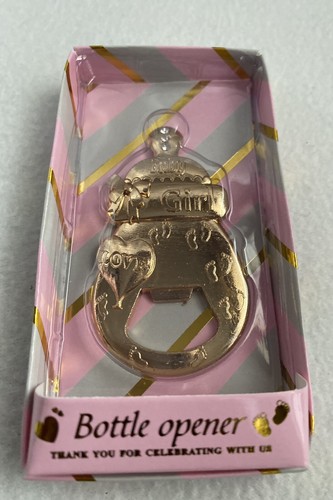 Bottle Opener for Baby Shower Gender Reveal Keepsake Gift Gold Tone Stones Q5 - Picture 2 of 5