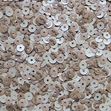 4mm Flat SEQUIN PAILLETTE Loose ~ Oak Wood Effect Brown Beige ~ Made in USA