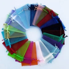 50/100/200/500 Organza Wedding Party Favor Gift Candy Sheer Bags Jewelry Pouch