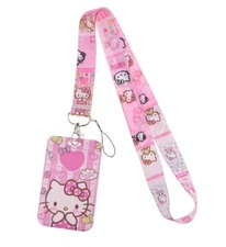 Hello Kitty Lanyard ID Card Holder Keychain Neck Strap - Ship from US