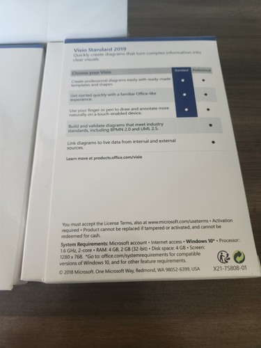 Microsoft Visio Standard 2019 Retail Box D86-05829 - Picture 4 of 4