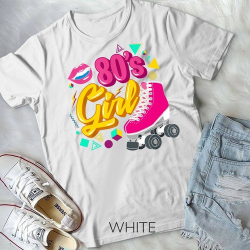 80s party theme party outfit costume vintage retro 80's girl Unisex T-shirt - Picture 10 of 11