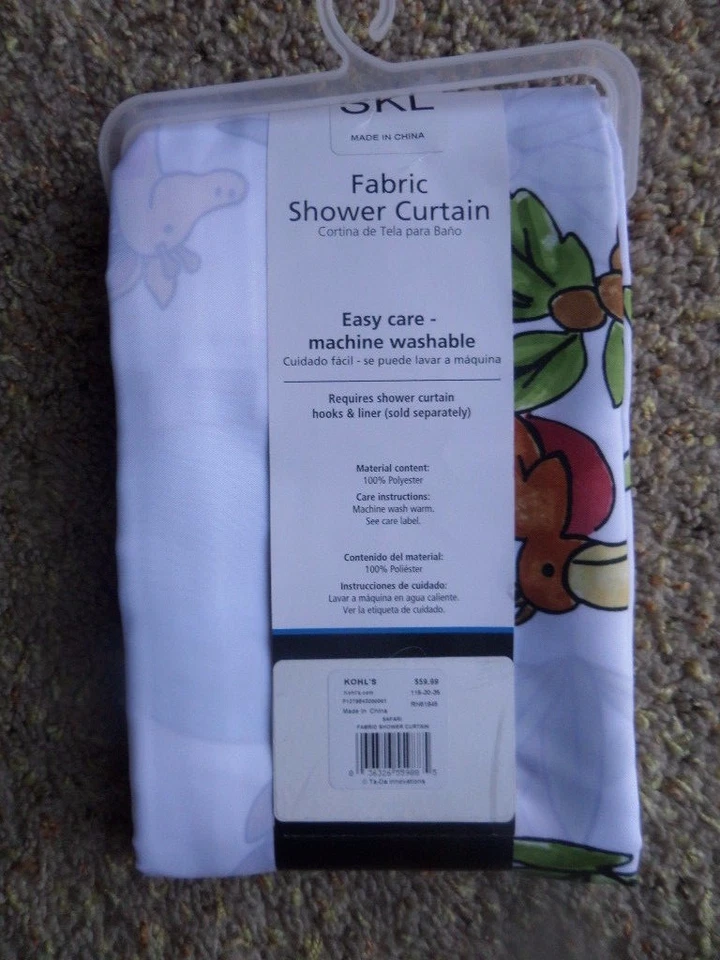 Cortina de ducha de tela SKL Safari Jungle nueva precio de venta sugerido por el fabricante 59,99 USD Foto 3 de 3