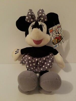 Vintage Minnie Mouse Fantasy Amuse SEGA 1998 Disney Plush Gray 10''  w/ Tags