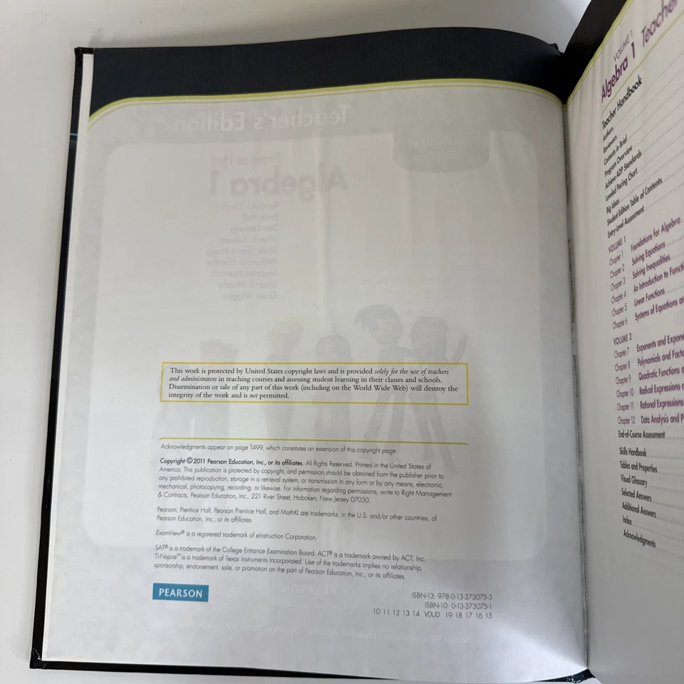 ALGEBRA 1, TEACHER'S EDITION (FOUNDATIONS SERIES, 1) - Hardcover - Image 4 of 4