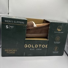 Gold Toe Unisex Suede Slipper Memory Foam Size 7 Tan