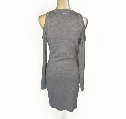 Michael Michael Kors long Sleeve Grey Cold Shoulder Sweater Dress Size XS - Picture 7 of 12