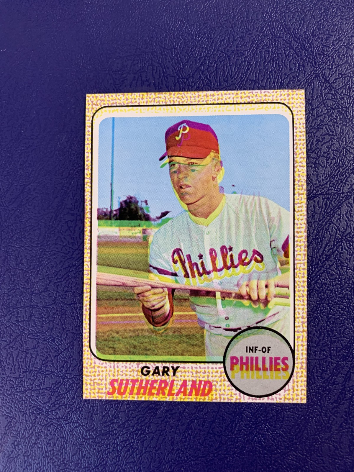 1968 Topps #98 Gary Sutherland - Sharp Card - Rare Double Print Error!