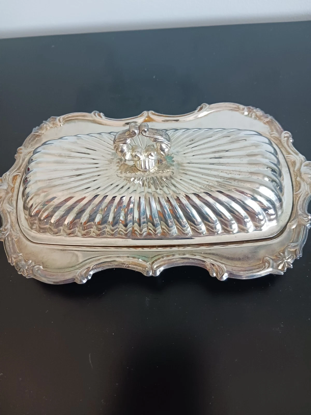 Vintage Silver plated Butter Dish With Glass Insert