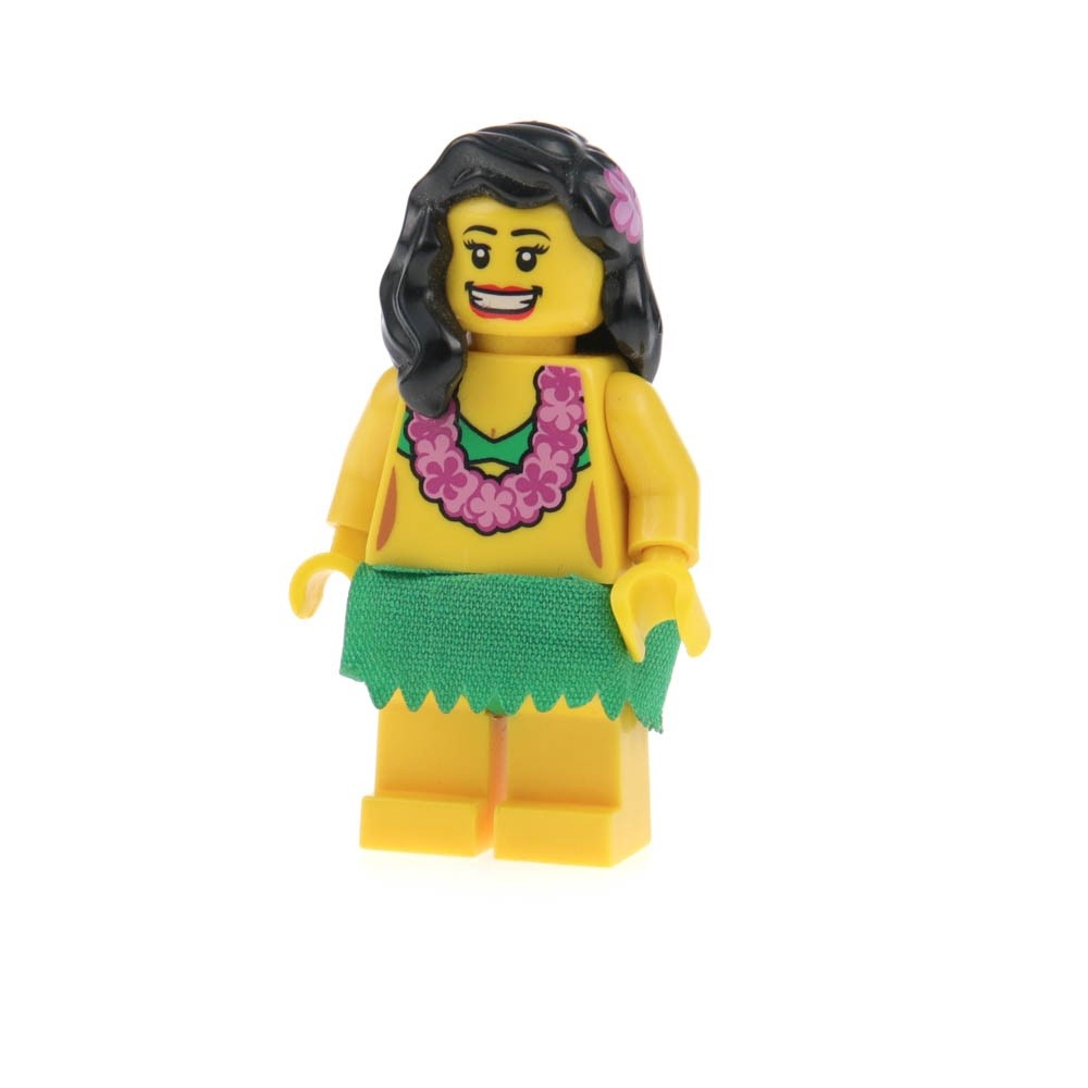 1X Lego Minifigures Series 3 Hula Dancer Skirt Green 8803 850449 COL03-14 COL033