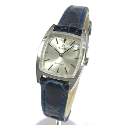 Omega 1969 Vintage 511.256 De Ville Quadrante Argento Radiante Cassa 20 Tonneau - Foto 1 di 10