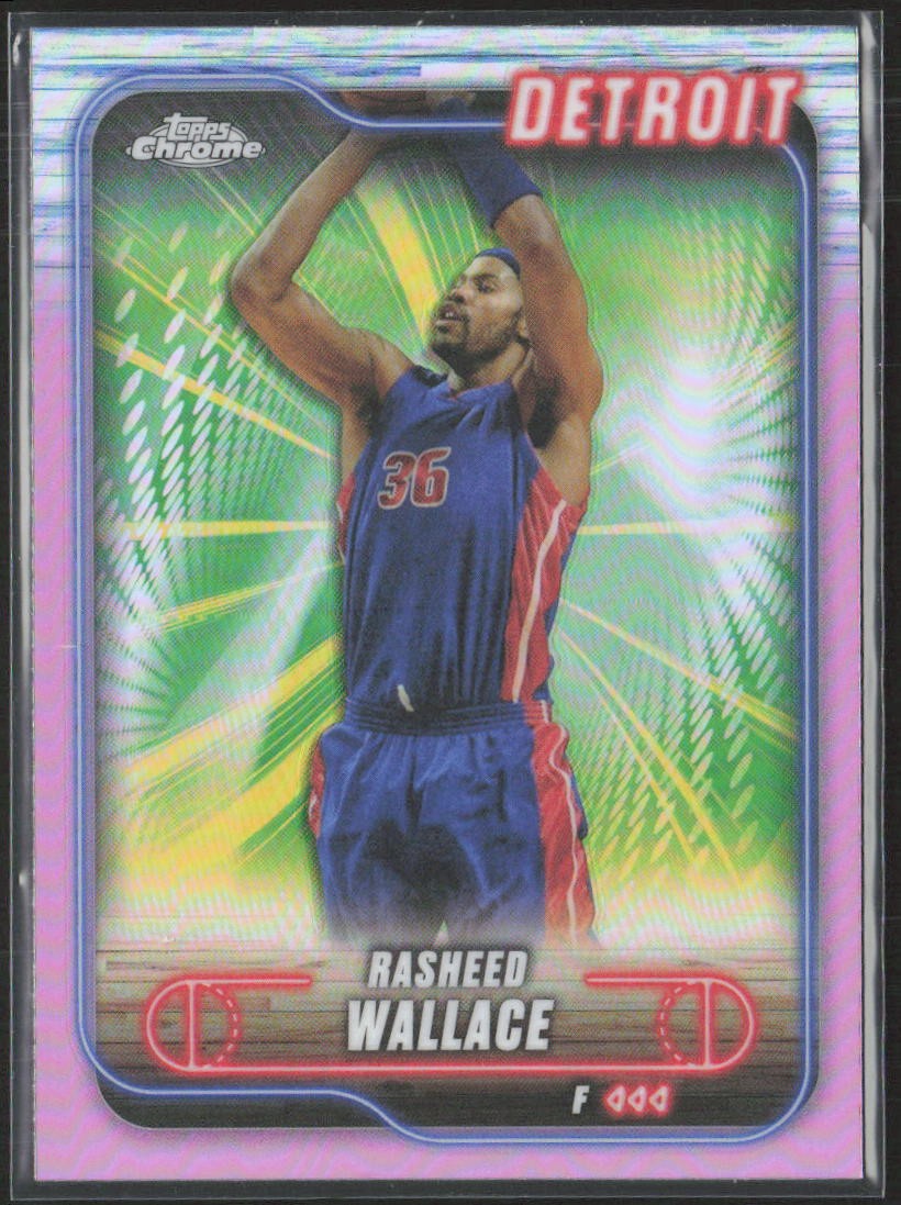 2024-25 Topps Chrome #23 Rasheed Wallace Pink Refractor Detroit Pistons