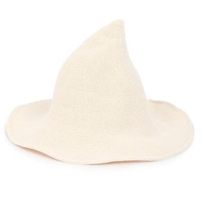 Witch Hat Multicolor Knit Breathable Wide Brim Foldable Pointed Cap Women