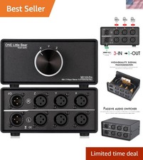 3-IN-1-OUT XLR Audio Switch ; Balanced Audio Converter ; 3-Way Stereo Passive...
