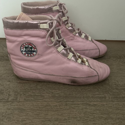 Vintage 1980er LA Gear rosa Damen High Top Schuhe Größe 7,5 - einige Gebrauchsspuren/Probleme - Bild 4 von 16