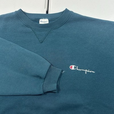 Vintage 90s Champion Embroidered Spellout Graphic Crewneck Sweatshirt Size L USA