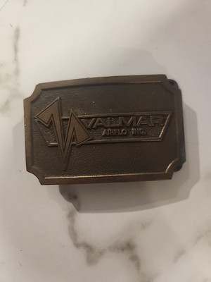 Vintage Valmar Airflo Inc Brass Belt Buckle 3.5 Inch Cool Old Brass Buckle