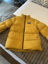 Mountain Hardwear Women's Yellow Puffer Jacket Mid-Length Zip Pockets Size S