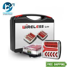 Magnetic Trailer Lights Wireless LED Trailer Lights Magnetic Rechargeable Kit Waterproof 100 FT Towing