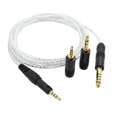 Silver Plated Headphone Cord for Technica ATH-M50X M40X M70X Headset with 3plug