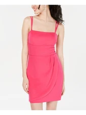TEEZE ME Womens Pink Spaghetti Strap Mini Sheath Dress Size: 910