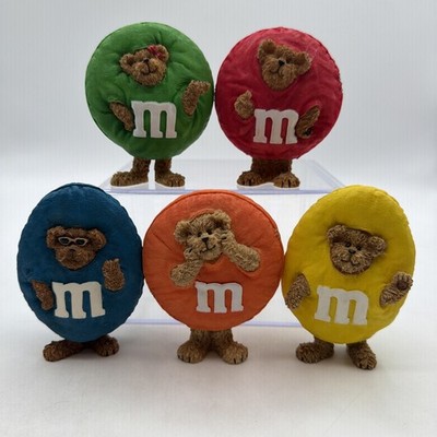 5 BOYDS BEARS & FRIENDS M&M COSTUME 4'' RESIN FIGURES M&M'S 2005 Red Green Blue