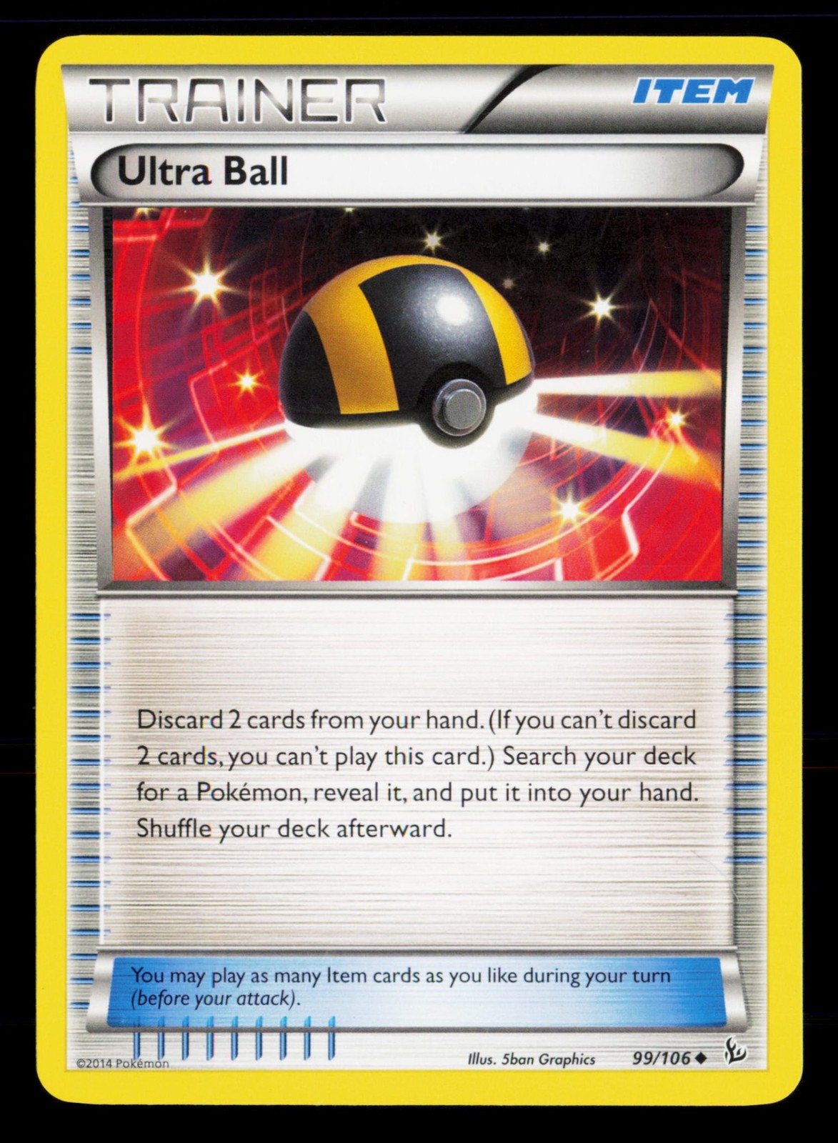 Ultra Ball 99/106 Uncommon XY - Flashfire Pokemon Lightly Played