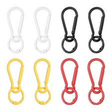 Key Clip for Purse, Spring Snap Clip with O-Ring White/Black/Red/Yellow 8Pcs