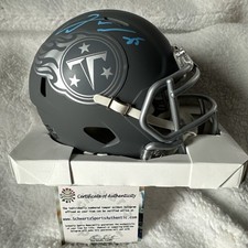 Derrick Mason Signed Titans Slate Alt Mini Helmet Schwartz Franchise Legend